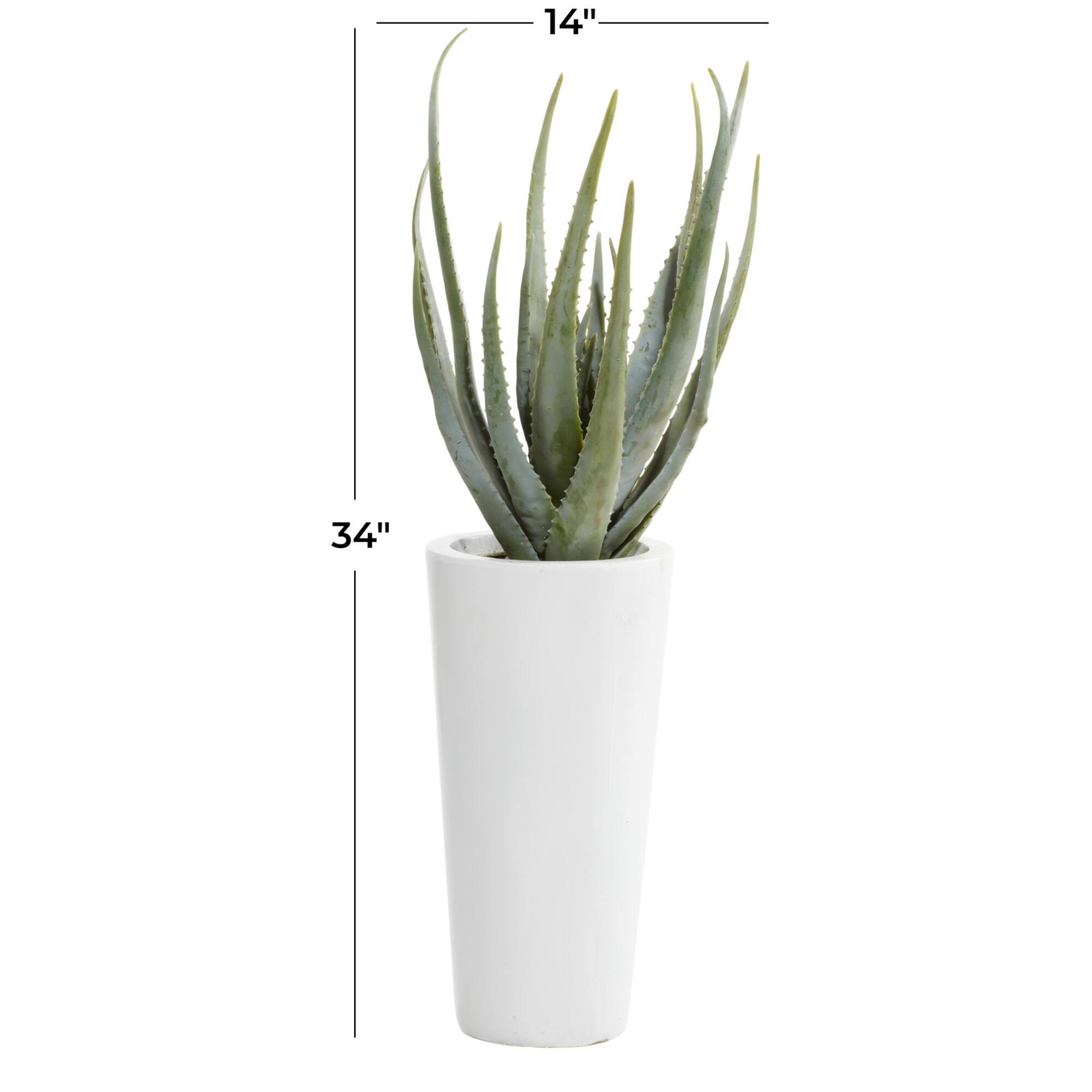 3ft. Contemporary Style Succulent Artificial Foliage in White Pot